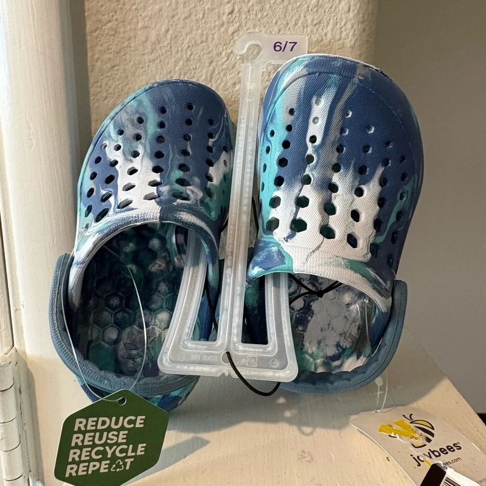 Joybees Clogs Blue Kids Toddler Size 6/7 Slip-On Comfort Sandals Lightweight